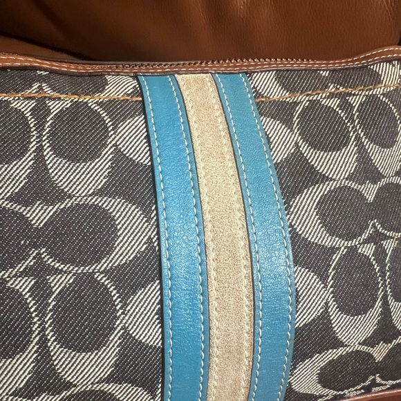 COACH DEMI SIGNATURE DENIM W/ STRIPE Y2K Vintae - Picture 8 of 16